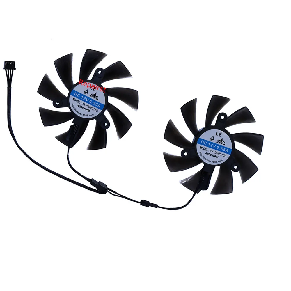 2 buah/set, kipas kartu grafis - Rx 580 8Gb 2048Sp Gpu ulasan dan harga
