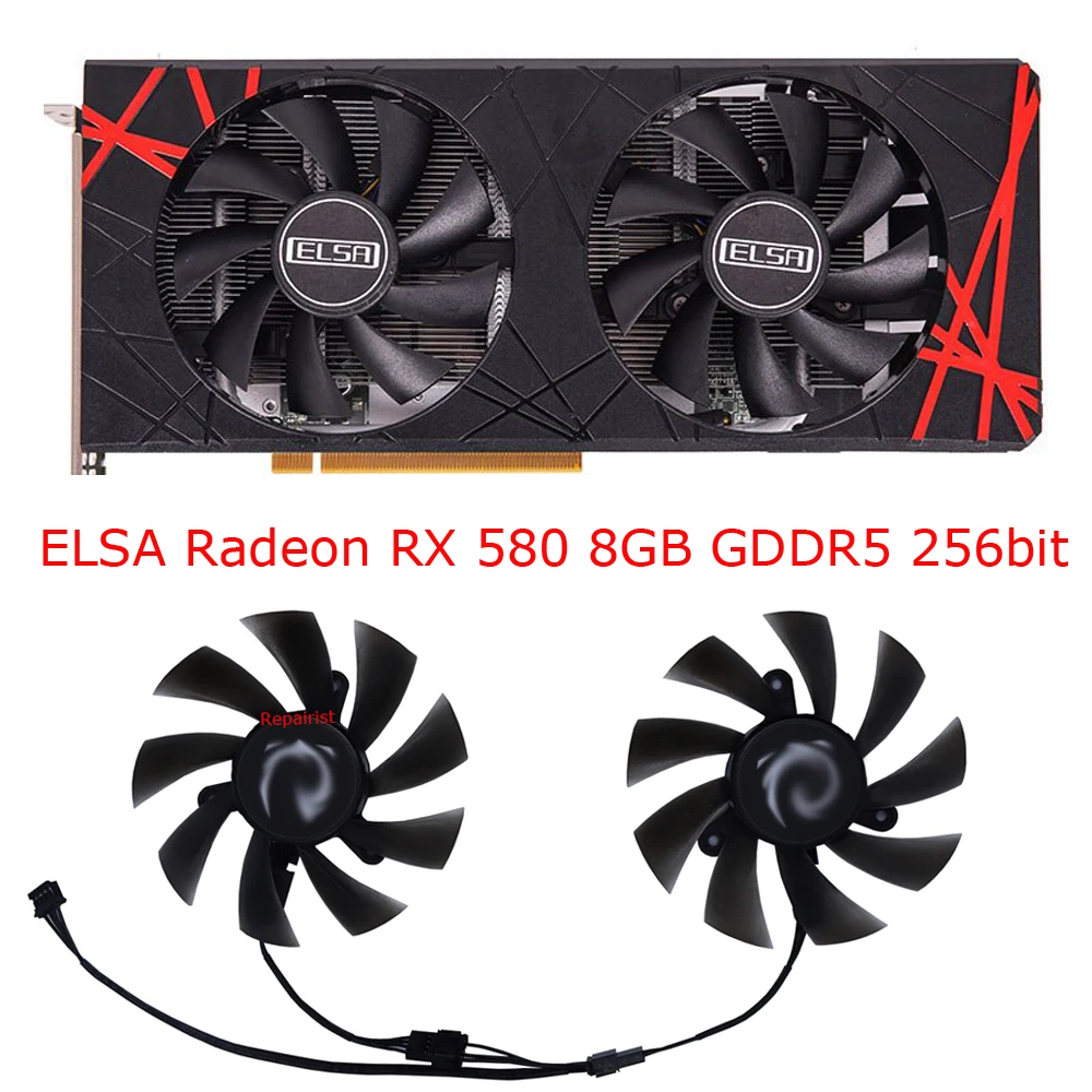 2 buah/set, kipas kartu grafis - Rx 580 8Gb 2048Sp Gpu ulasan dan harga