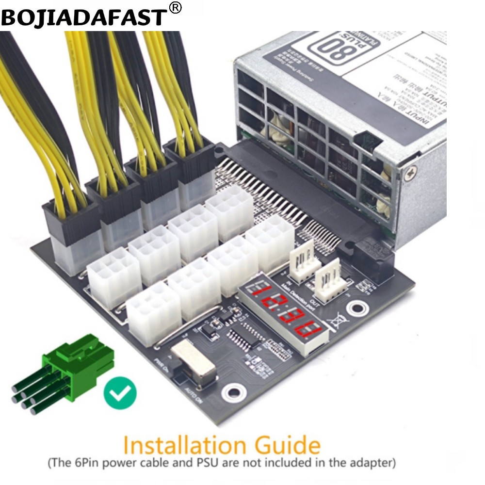 12 Port Konektor PCIE 6Pin, Pa - 2400W Server Psu Breakout Board ulasan dan harga